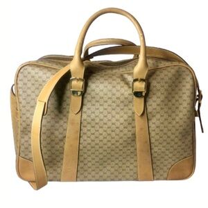 GUCCI Micro GG Leather and Coated Canvas Carry-On Luggage Travel Shoulder Bag
